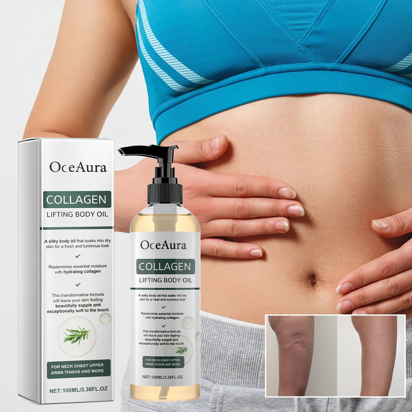 Collagen Infused Body Oil for Deep Hydration and Moisturizing Massage Essential for Dry Skin