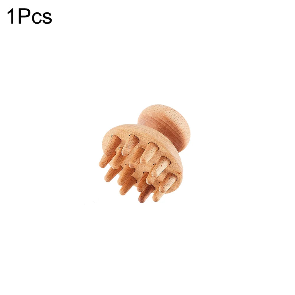 Wood Therapy Massage Tools - Maderoterapia Wooden Gua Sha, Roller, and Swedish Cup Mushroom Massager for Anti-Cellulite Treatment