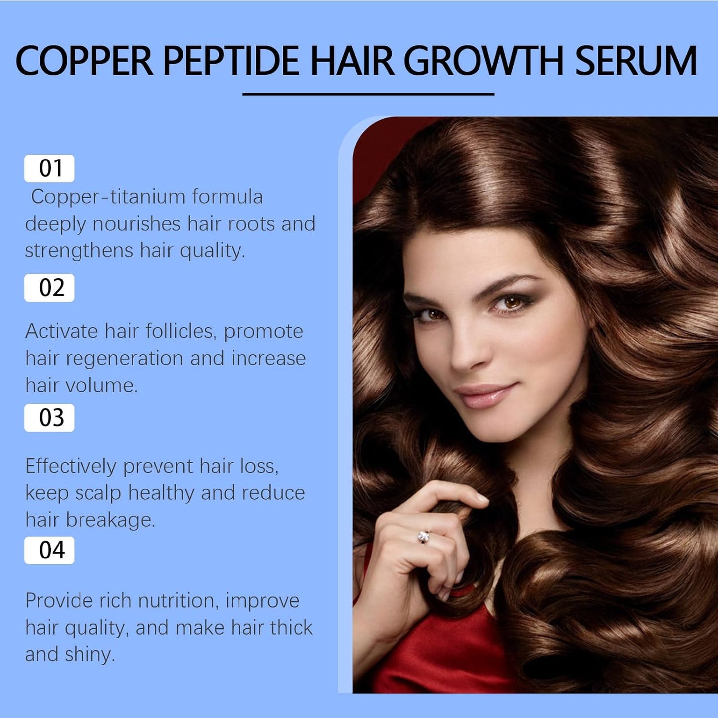 Copper Peptide Hair Growth Serum for Enhanced Density, Unscented, 30ML, Unisex