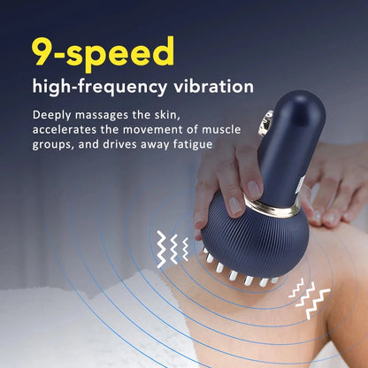 Rechargeable Wireless Gua Sha Massager for Body Shaping and Fat Reduction with Heating and Scraping Functionality