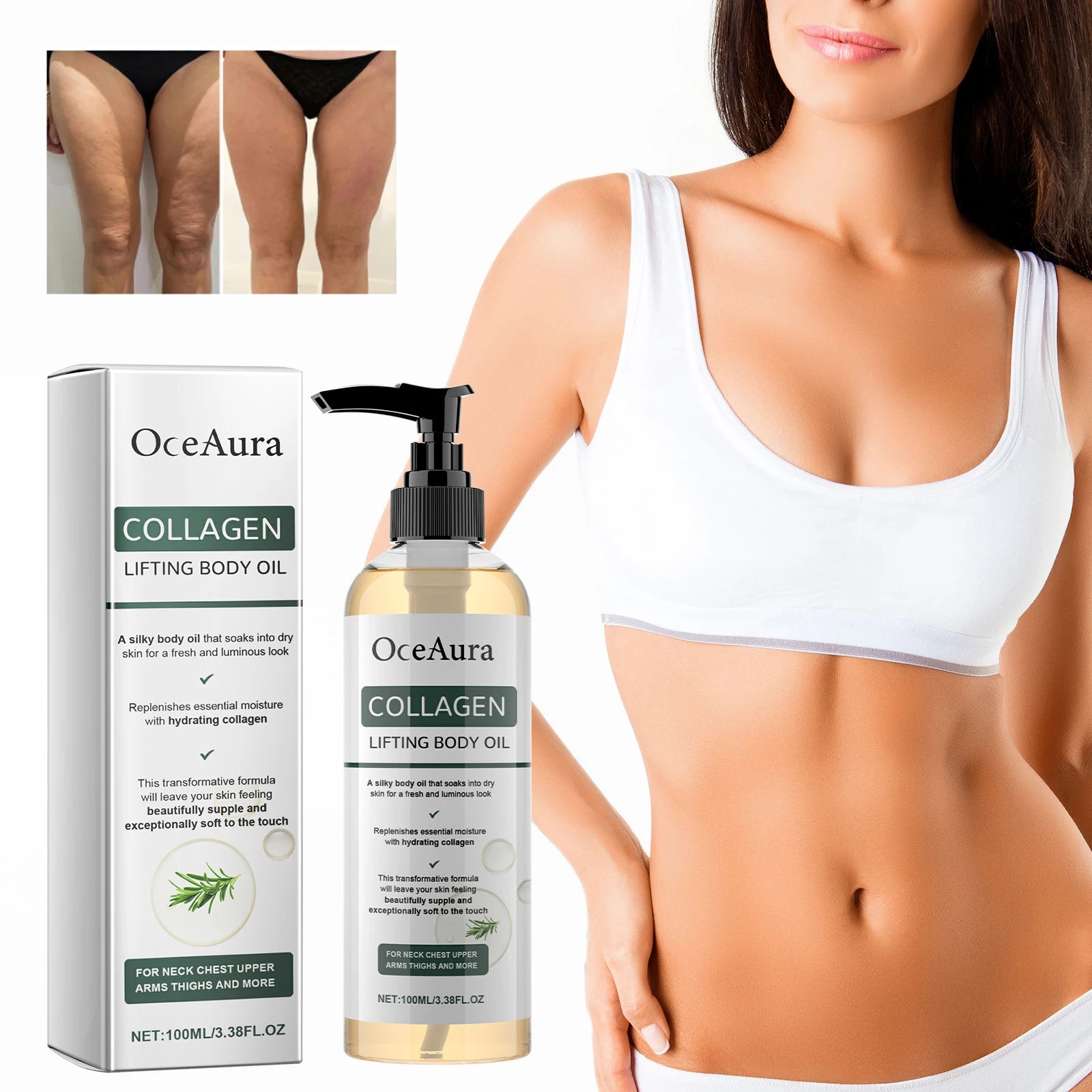 Collagen Infused Body Oil for Deep Hydration and Moisturizing Massage Essential for Dry Skin