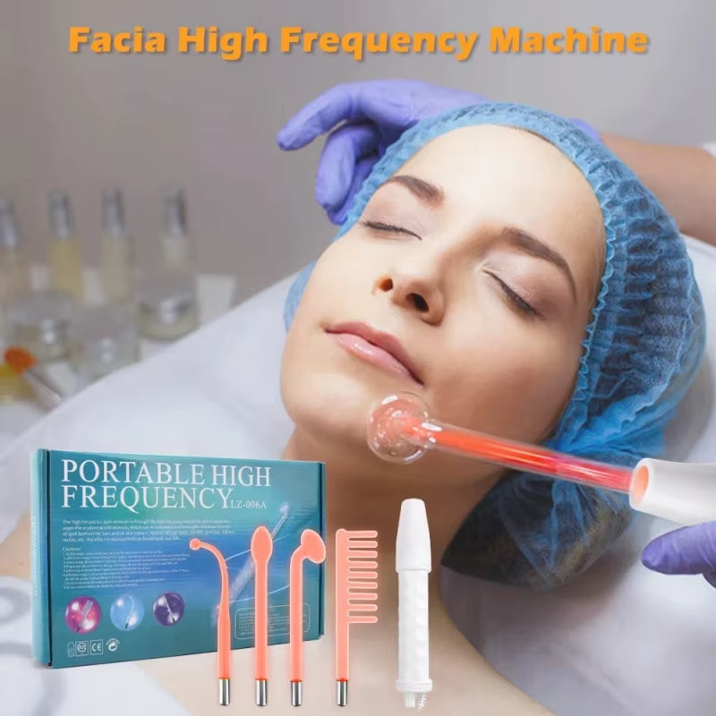 4-in-1 Portable High Frequency Facial Therapy Wand for Acne Treatment and Skin Beauty Care