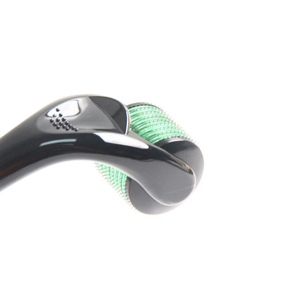 Black and Green 540 Pin Derma Roller for Microneedling - Includes Free Storage Case, Ideal for Facial and Beard Growth
