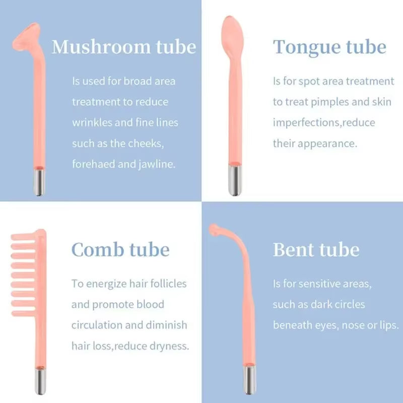 4-in-1 Portable High Frequency Facial Therapy Wand for Acne Treatment and Skin Beauty Care