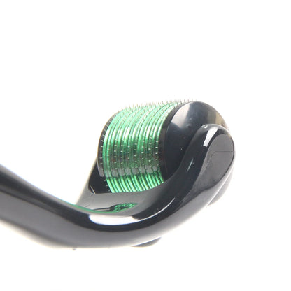 Black and Green 540 Pin Derma Roller for Microneedling - Includes Free Storage Case, Ideal for Facial and Beard Growth