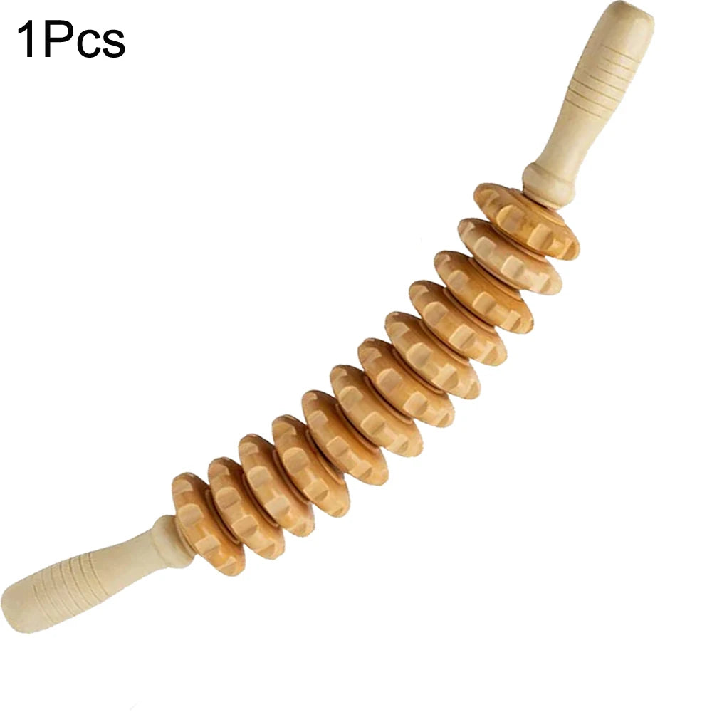 Wood Therapy Massage Tools - Maderoterapia Wooden Gua Sha, Roller, and Swedish Cup Mushroom Massager for Anti-Cellulite Treatment