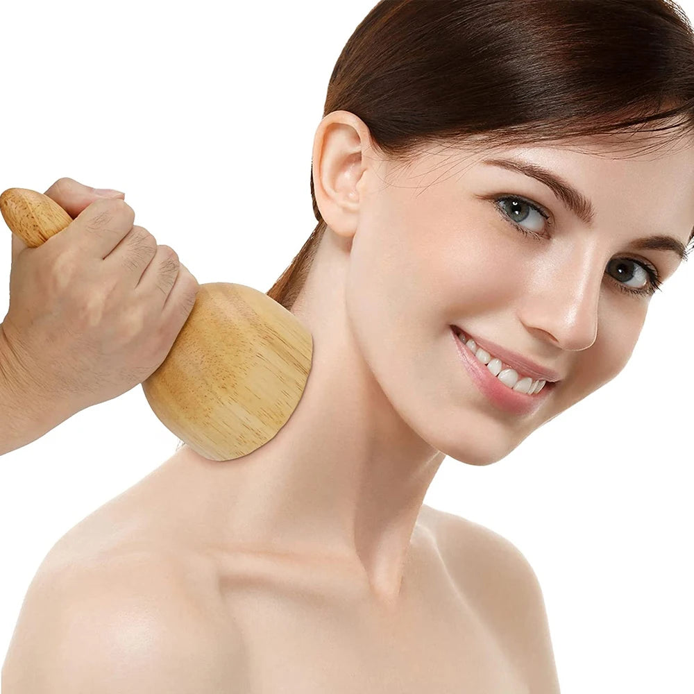 Wood Therapy Massage Tools - Maderoterapia Wooden Gua Sha, Roller, and Swedish Cup Mushroom Massager for Anti-Cellulite Treatment