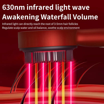 Electric Vibration Massage Comb with Red Light Therapy for Hair Growth and Scalp Care, Anti-Hair Loss Liquid Oil Applicator