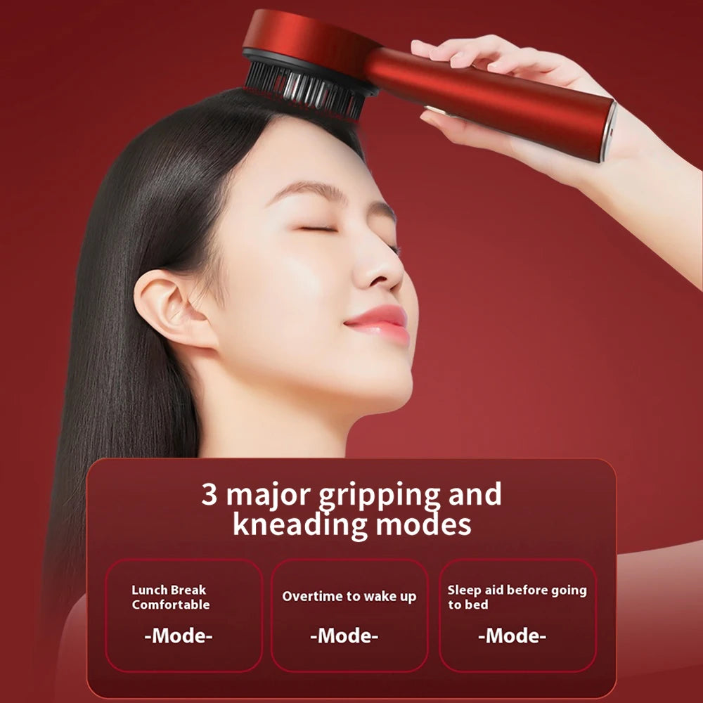 Electric Vibration Massage Comb with Red Light Therapy for Hair Growth and Scalp Care, Anti-Hair Loss Liquid Oil Applicator
