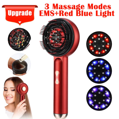 Electric Vibration Massage Comb with Red Light Therapy for Hair Growth and Scalp Care, Anti-Hair Loss Liquid Oil Applicator