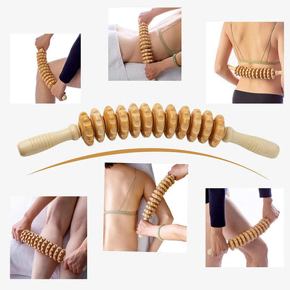 Wood Therapy Massage Tools - Maderoterapia Wooden Gua Sha, Roller, and Swedish Cup Mushroom Massager for Anti-Cellulite Treatment
